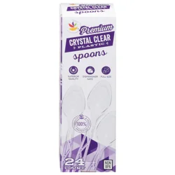 Giant Premium Crystal Clear Plastic Spoons
