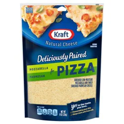 Kraft Deliciously Paired Mozzarella & Parmesan Shredded Cheese for Pizza, 8 oz Bag