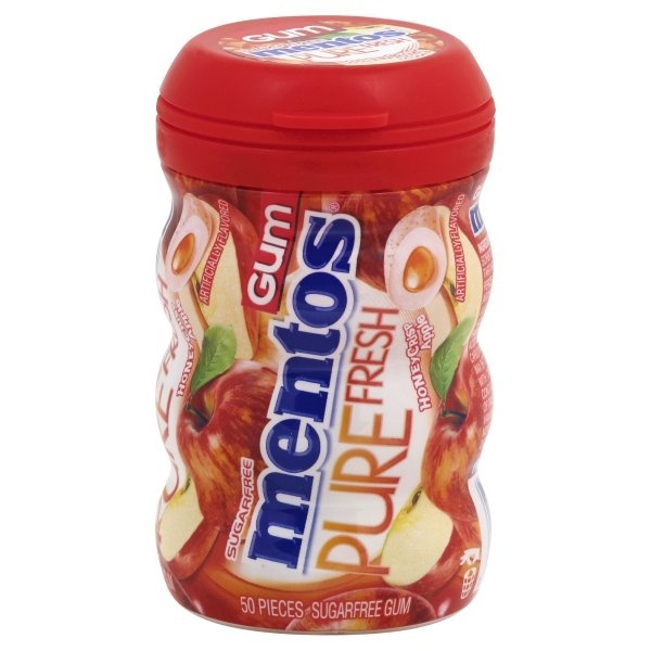 slide 1 of 1, Mentos Pure Fresh Gum Honey Crisp Apple, 50 ct