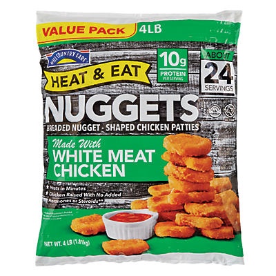 slide 1 of 1, Hill Country Fare Heat & Eat Nuggets Value Pack, 64 oz