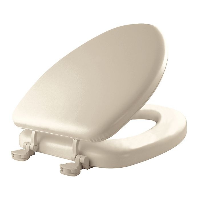 slide 1 of 2, Mayfair Elongated Padded Toilet Seat - Bone, 1 ct