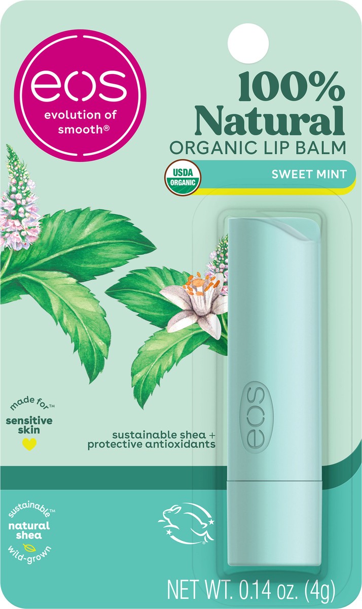 slide 4 of 8, eos Organic Sweet Mint Stick Lip Balm, 0.14 oz