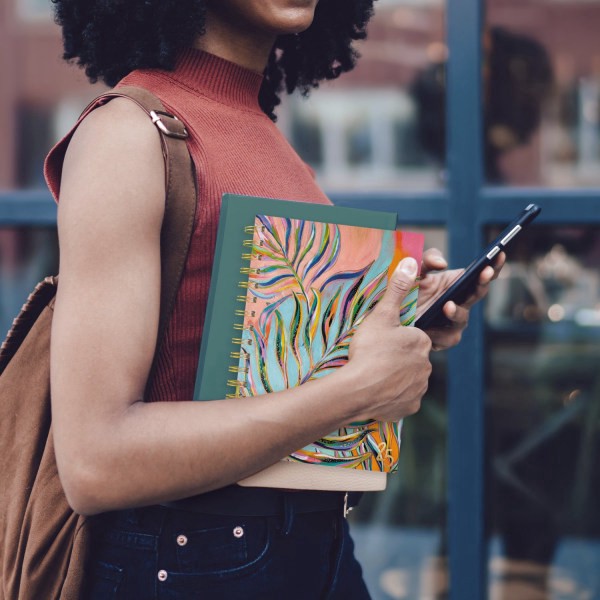 slide 9 of 9, 2025 Cambridge Ettavee Weekly/Monthly Planner, 5-1/2"" X 8-1/2"", Leaf, January To December, 1 ct