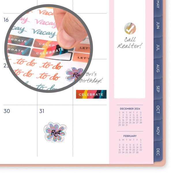 slide 4 of 9, 2025 Cambridge Ettavee Weekly/Monthly Planner, 5-1/2"" X 8-1/2"", Leaf, January To December, 1 ct
