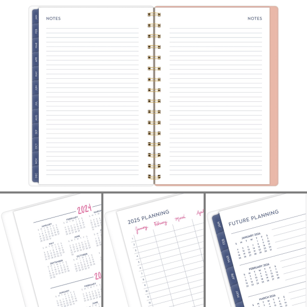 slide 7 of 9, 2025 Cambridge Ettavee Weekly/Monthly Planner, 5-1/2"" X 8-1/2"", Leaf, January To December, 1 ct