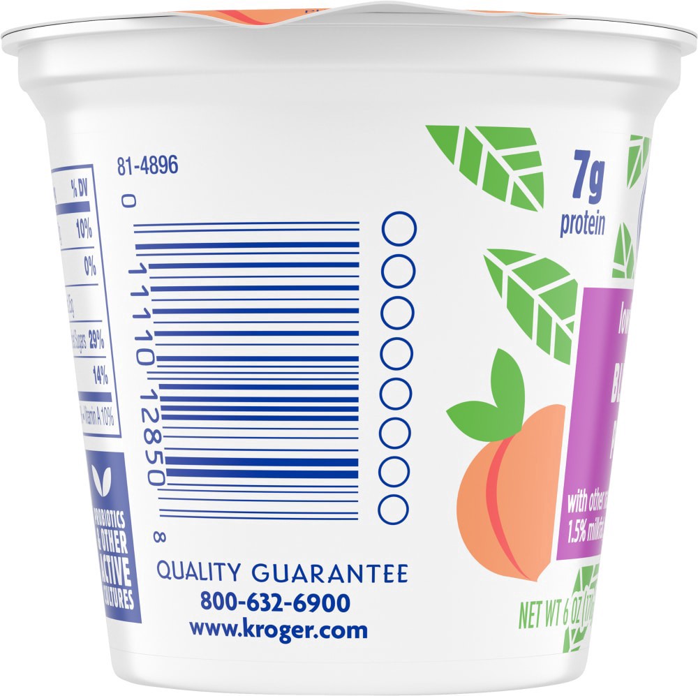 slide 2 of 4, Kroger Peach Low Fat Yogurt Cup, 6 oz