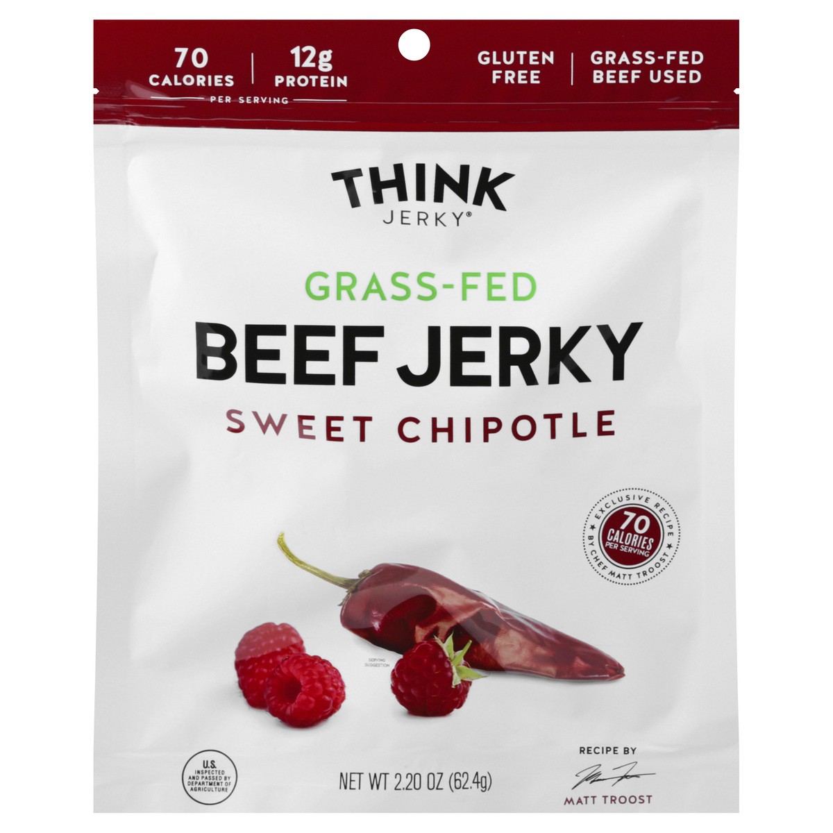 slide 1 of 9, Think Jerky Sweet Chipotle Beef Jerky 2.2 oz, 2.2 oz