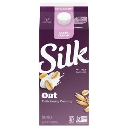 Silk Oat Milk, Extra Creamy, Dairy Free, Gluten Free, 64 FL OZ Half Gallon