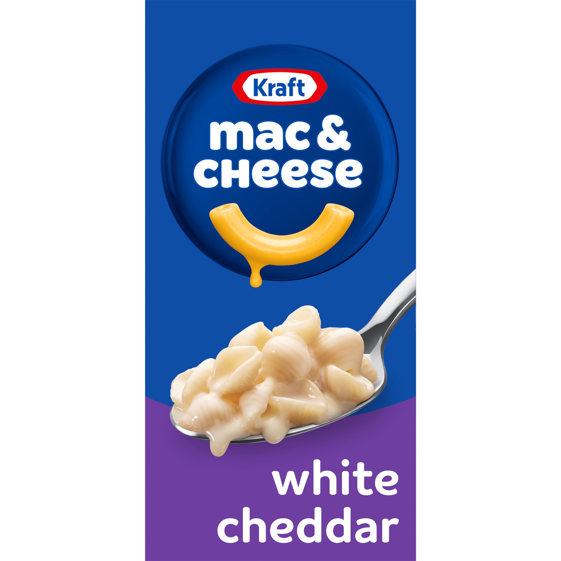 slide 1 of 5, Kraft White Cheddar Mac & Cheese Macaroni and Cheese Dinner Pasta Shells, 7.3 oz Box, 7.3 oz