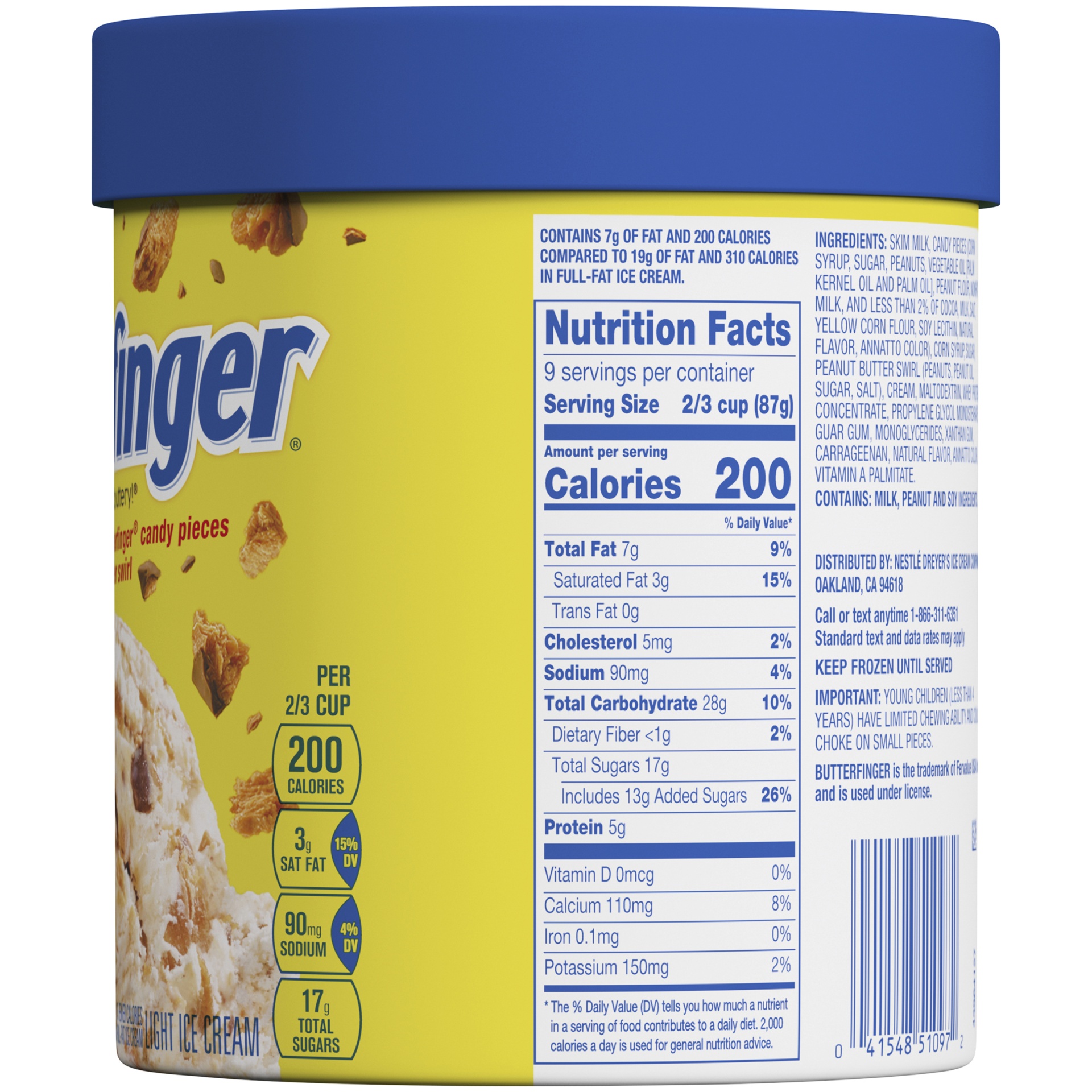 slide 5 of 8, Edy's Butterfinger Ice Cream, 48 oz