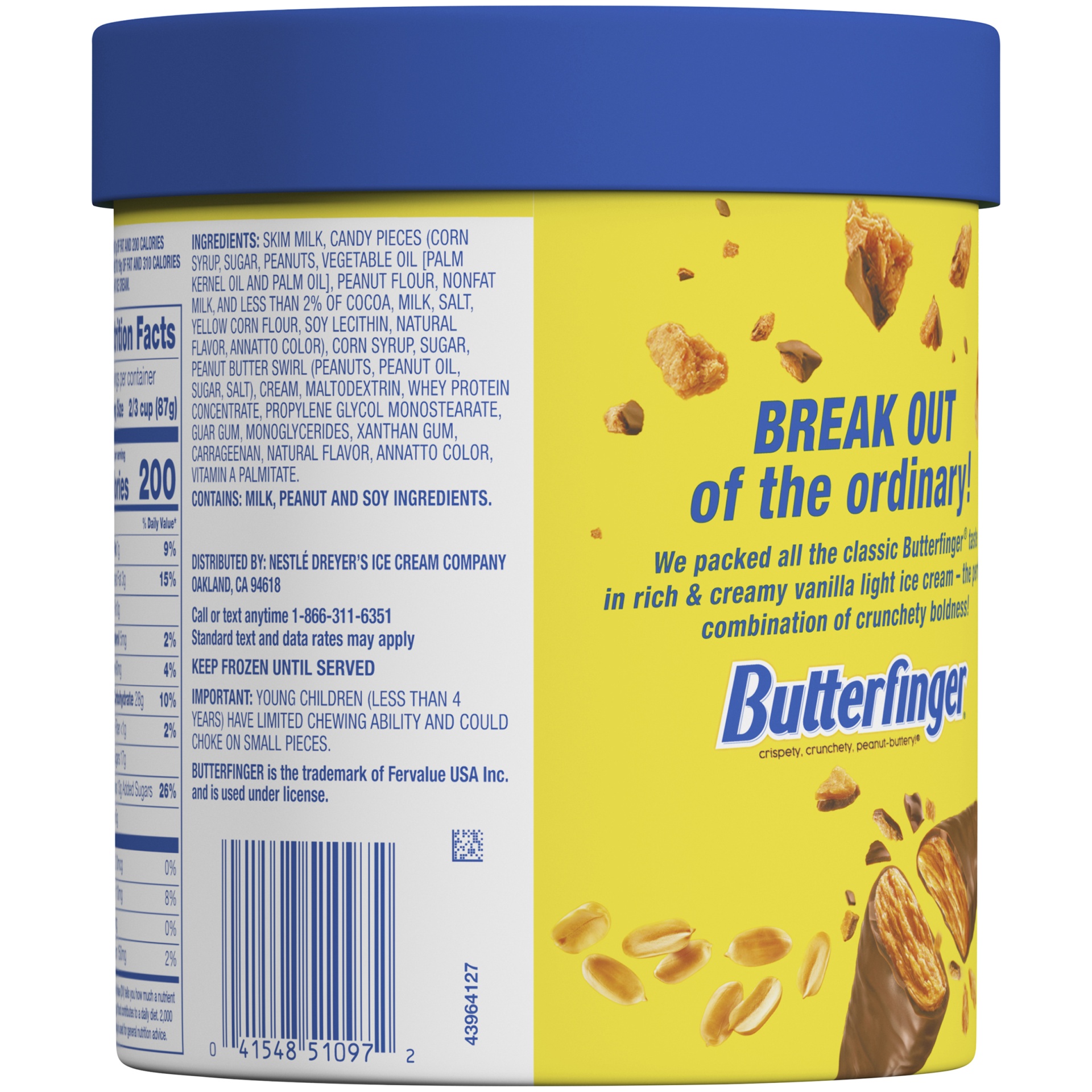 slide 6 of 8, Edy's Butterfinger Ice Cream, 48 oz