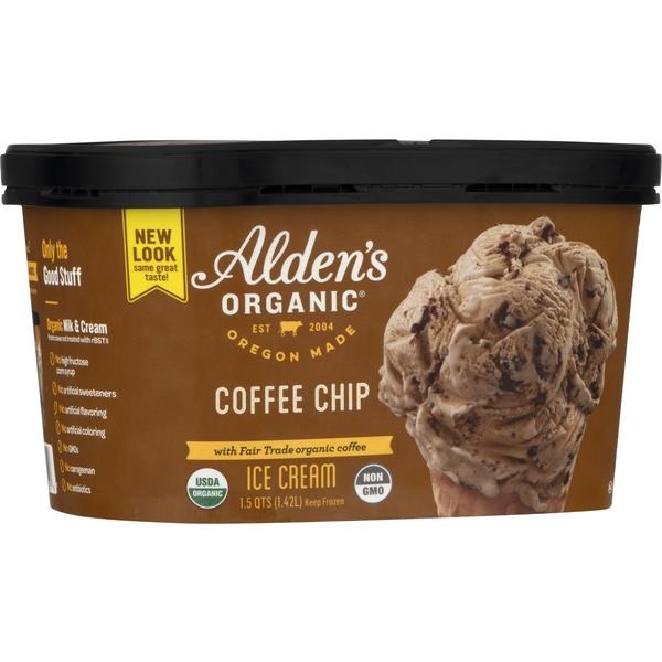 slide 1 of 1, Alden's Organic Organic Coffee Chip Ice Cream, 48 oz
