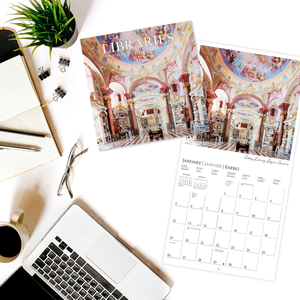 slide 5 of 5, 2025 Graphique Hobbies Monthly Wall Calendar, 12"" X 12"", Libraries, January 2025 To December 2025, Cy345, 1 ct