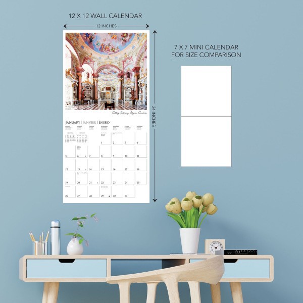 slide 2 of 5, 2025 Graphique Hobbies Monthly Wall Calendar, 12"" X 12"", Libraries, January 2025 To December 2025, Cy345, 1 ct