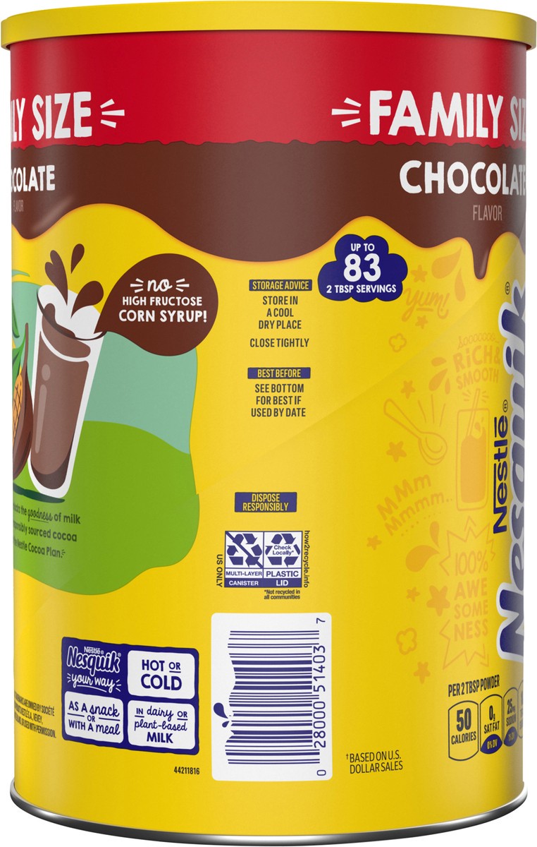 slide 2 of 7, Nesquik Chocolate Flavor Powder Drink Mix Canister - 38 oz, 38 oz