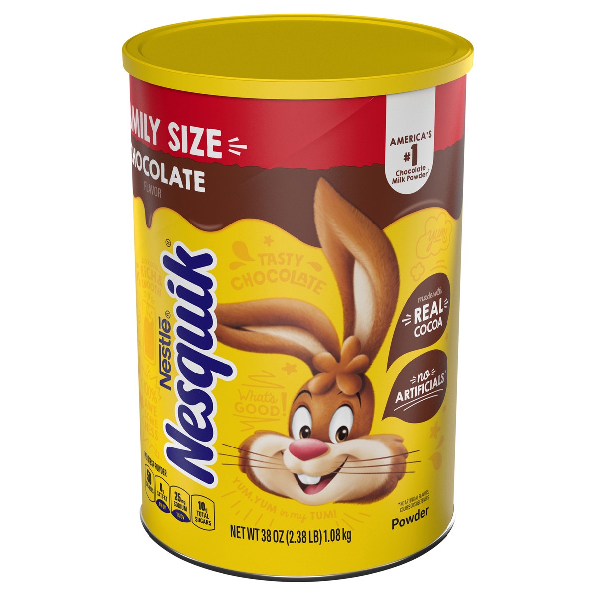 slide 1 of 7, NESQUIK Chocolate Flavor Powder Drink Mix Canister 38 oz., 38 oz