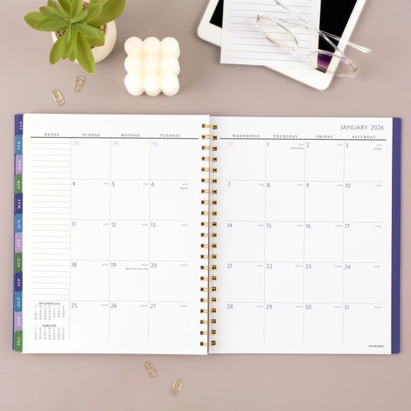 slide 2 of 9, 2025 At-A-Glance Badge Weekly/Monthly Planner, 8-1/2"" X 11"", Blue Geo, January 2025 To January 2026, 1722G-905, 1 ct