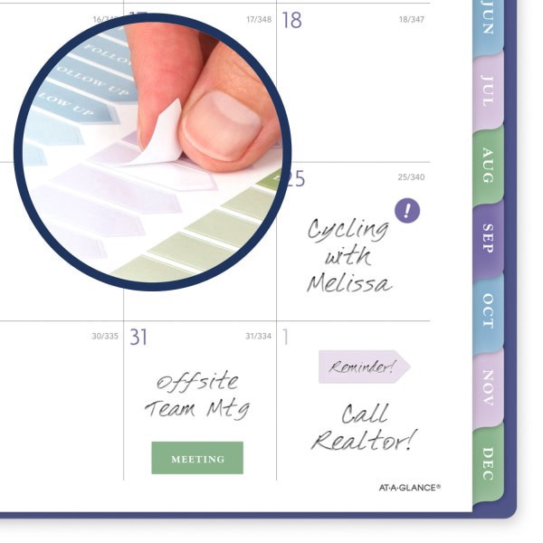 slide 4 of 9, 2025 At-A-Glance Badge Weekly/Monthly Planner, 8-1/2"" X 11"", Blue Geo, January 2025 To January 2026, 1722G-905, 1 ct