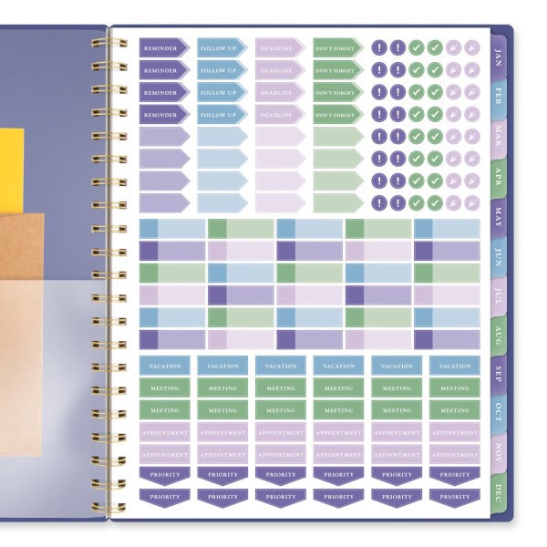 slide 3 of 9, 2025 At-A-Glance Badge Weekly/Monthly Planner, 8-1/2"" X 11"", Blue Geo, January 2025 To January 2026, 1722G-905, 1 ct
