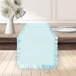 Room & Retreat Riley Ruffle Runner, 16 in x 76 in , Blue