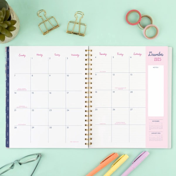 slide 2 of 9, 2025 Cambridge Ettavee Weekly/Monthly Planner, 8-1/2"" X 11"", Layered Floral, January To December, 1 ct