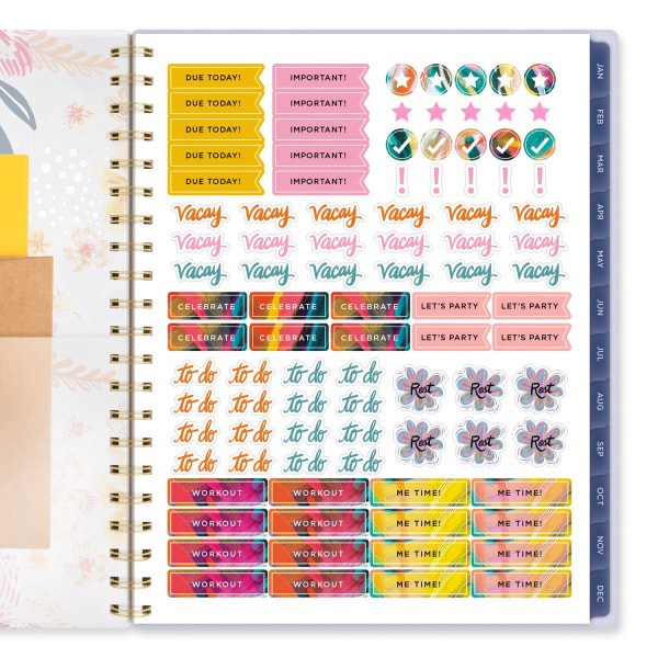 slide 8 of 9, 2025 Cambridge Ettavee Weekly/Monthly Planner, 8-1/2"" X 11"", Layered Floral, January To December, 1 ct