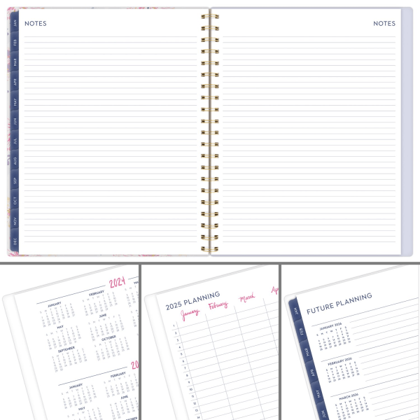 slide 3 of 9, 2025 Cambridge Ettavee Weekly/Monthly Planner, 8-1/2"" X 11"", Layered Floral, January To December, 1 ct