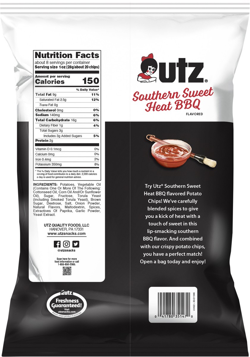 slide 11 of 12, Utz Southern Sweet Heat Flat Chips, 7.75 oz
