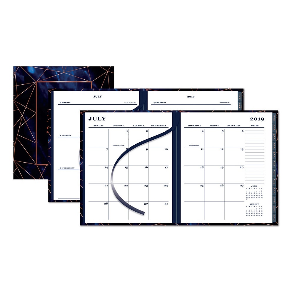 slide 1 of 1, Office Depot Brand Midnight Weekly/Monthly Academic Planner, 5'' X 8'', Geometric, July 2019 To June 2020, 1 ct