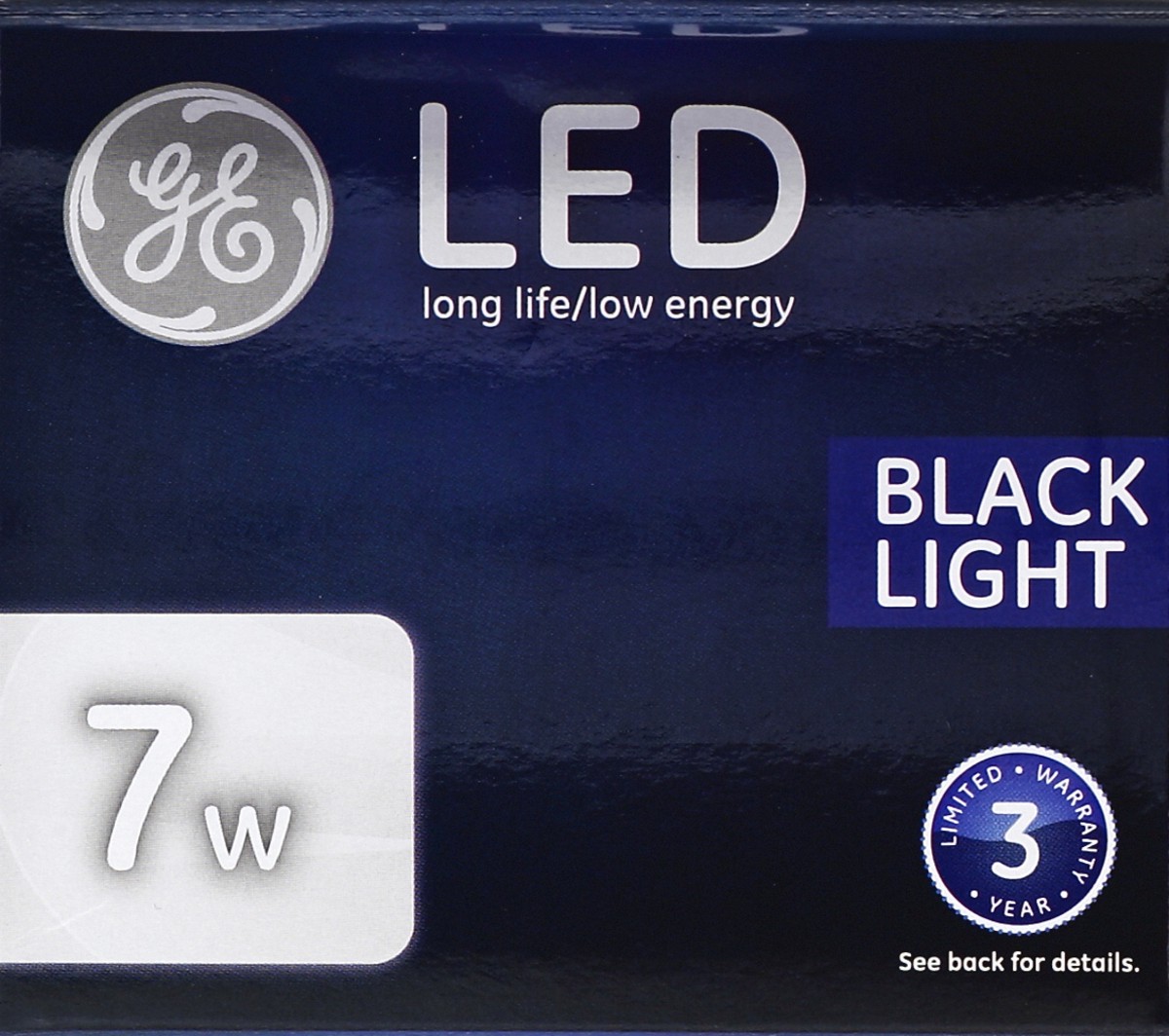 slide 2 of 5, GE LED 7-Watt Black Light A-Shape Light Bulb, 1 ct