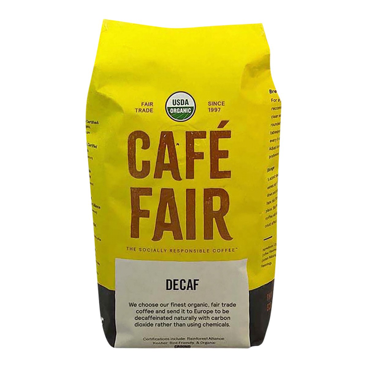 slide 1 of 9, Café Fair Decaf Gound Coffee - 12 oz, 12 oz