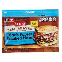 H-E-B Deli Shaved Black Forest Smoked Ham