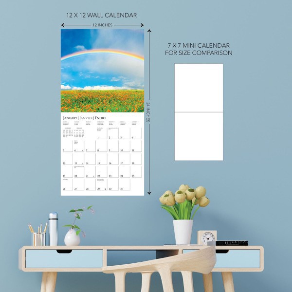 slide 3 of 5, 2025 Graphique Travel Monthly Wall Calendar, 12"" X 12"", Chasing Rainbows, January 2025 To December 2025, Cy871, 1 ct