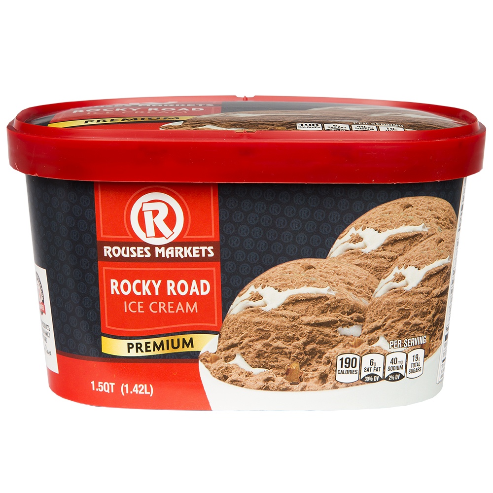 slide 1 of 1, Rouses Rocky Road Ice Cream, 1.5 qt