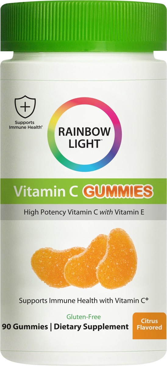 slide 4 of 6, Rainbow Light Vitamin C Gummies, Immune Health Support, Gluten Free, Orange Flavored, 90 Gummies, 90 ct
