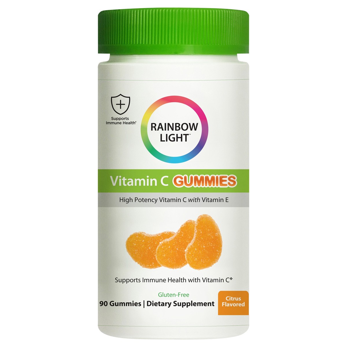 slide 1 of 6, Rainbow Light Vitamin C Gummies, Immune Health Support, Gluten Free, Orange Flavored, 90 Gummies, 90 ct