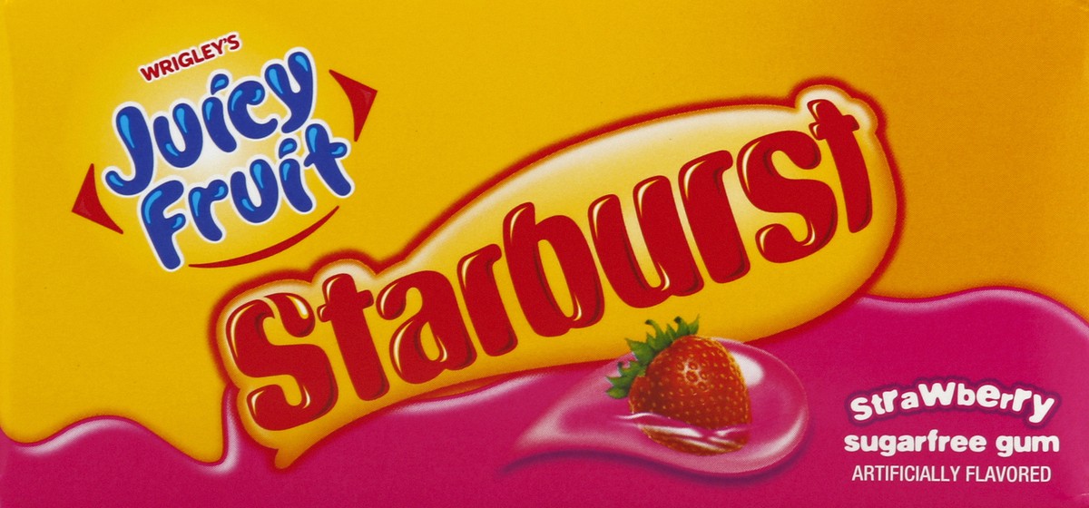 slide 6 of 6, JUICY FRUIT STARBURST Strawberry Sugarfree Gum, (10 Packs), 150 pc