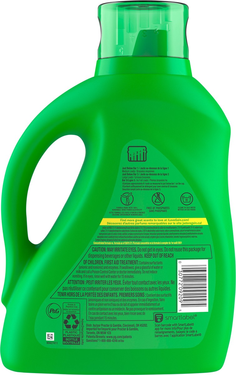 slide 3 of 4, Gain Liquid Laundry Detergent, Moonlight Breeze Scent, 88 fl oz, 61 loads, Freshness + Odor Fighting, Laundry Detergent Liquid Soap, HE compatible, 88 fl oz