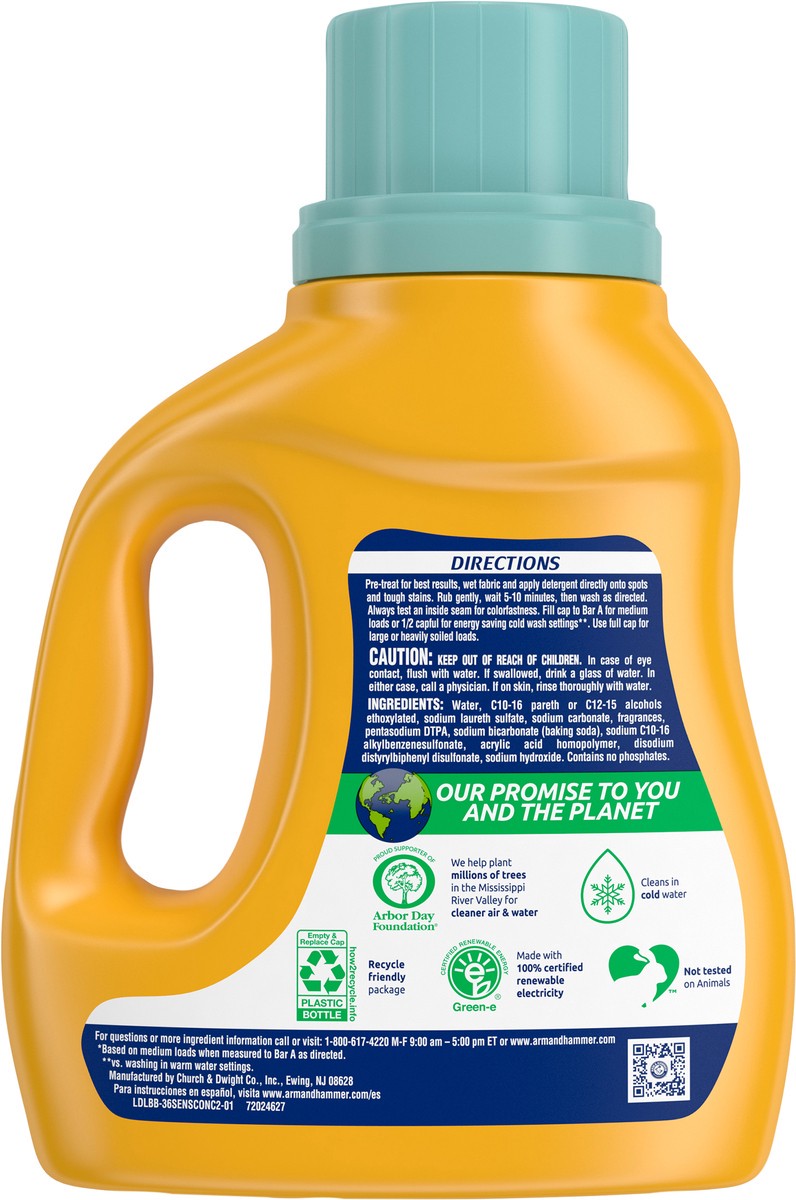 slide 6 of 9, ARM & HAMMER Sensitive Skin Plus Fresh Scent, 33 Loads Liquid Laundry Detergent, 33 Fl oz, 33 fl oz