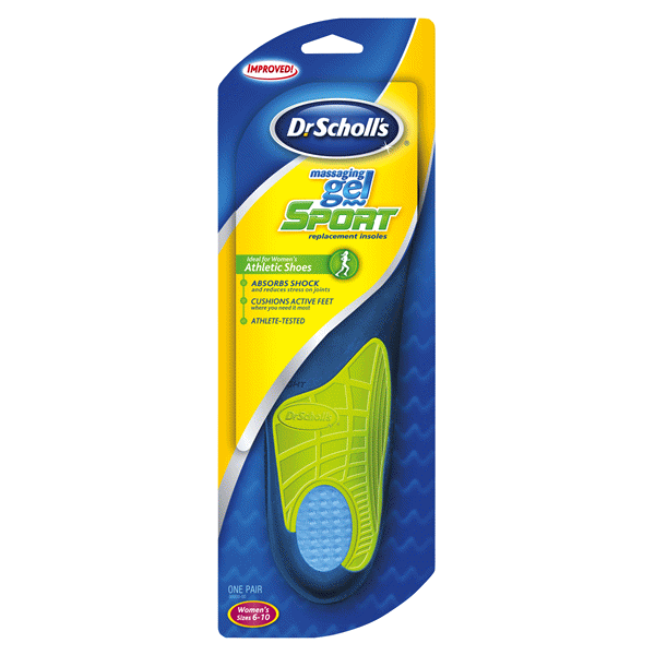 slide 1 of 1, Dr. Scholl's Massaging Gel Sport Insoles Womens, 1 ct