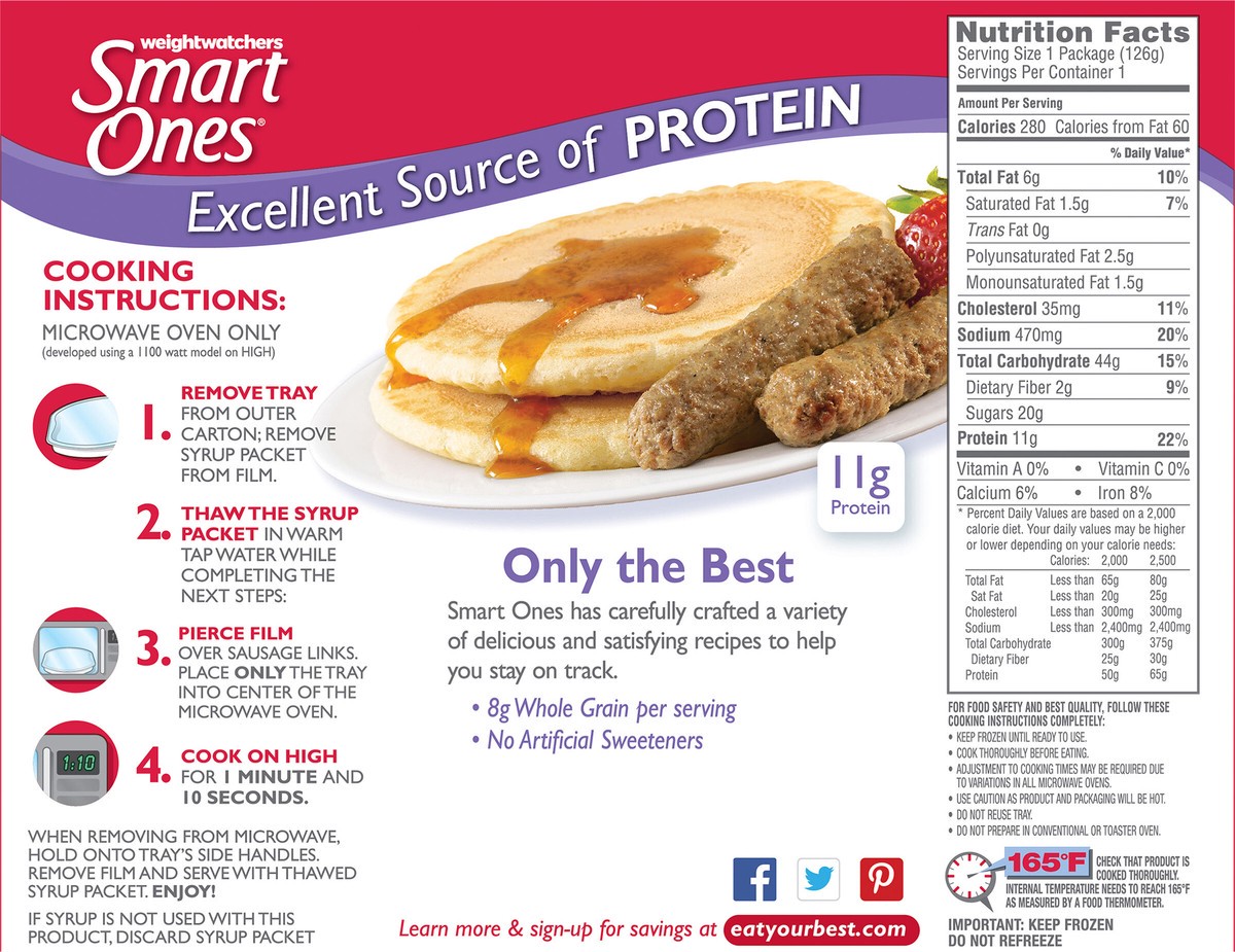 slide 7 of 11, Smart Ones Weight Watchers Smart Ones(r) Smart Beginnings Pancakes with Turkey Sausage 4.44 oz. Box, 4.44 oz