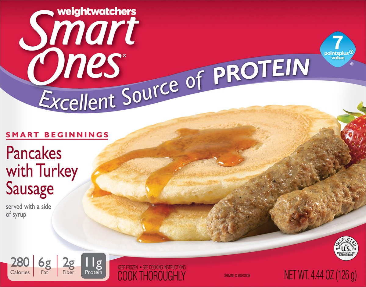 slide 8 of 11, Smart Ones Weight Watchers Smart Ones(r) Smart Beginnings Pancakes with Turkey Sausage 4.44 oz. Box, 4.44 oz