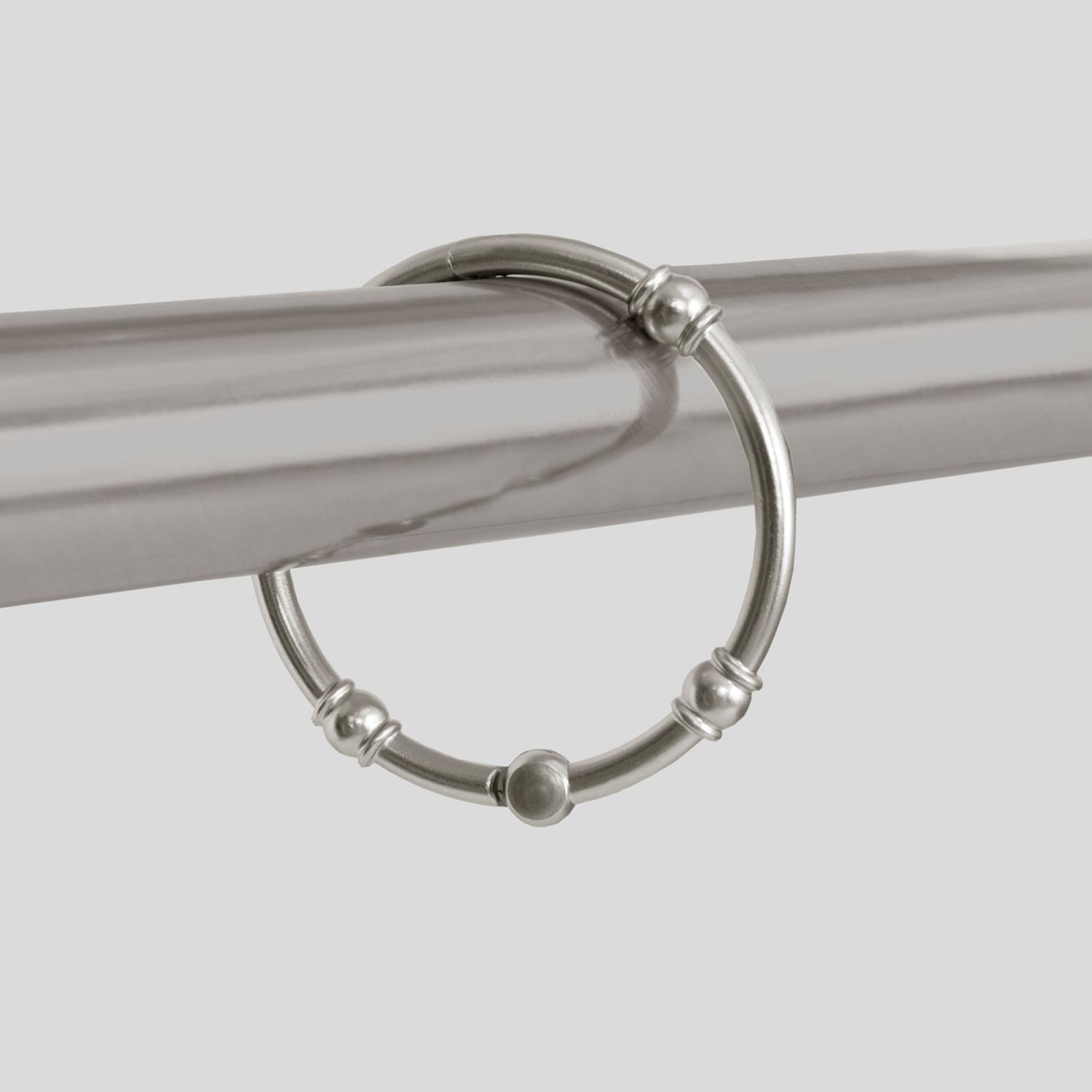 slide 1 of 3, Maytex Mills Luminex Charleston Aluminum Shower Curtain Rings - Nickel, 12 ct