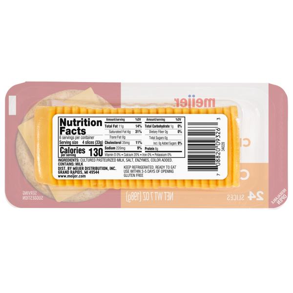 slide 6 of 13, Meijer Mild Cheddar Cracker Cut Slices - 7 oz, 7 oz