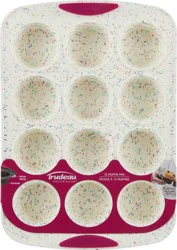 Trudeau Confetti Fuchsia Silicone Muffin Pan 12 Count