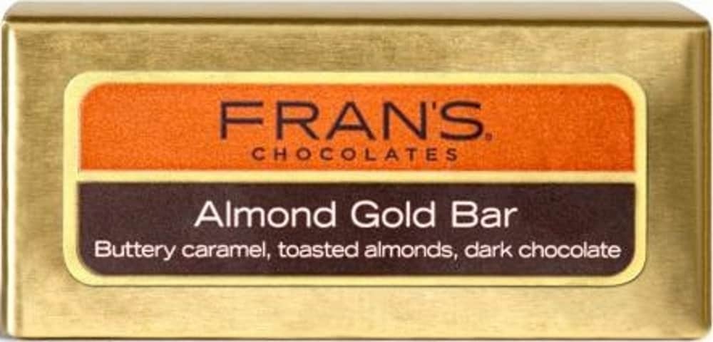 slide 1 of 1, Fran's Organic Almonds Chocolate Gold Bar, 1.6 oz