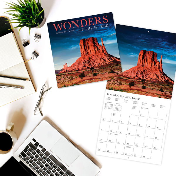 slide 5 of 5, 2025 Graphique Travel Monthly Wall Calendar, 12"" X 12"", Wonders Of The World, January 2025 To December 2025, Cy653, 1 ct