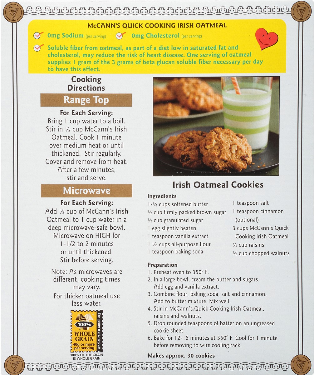 slide 2 of 9, McCann's Imported Quick Cooking Rolled Oats Irish Oatmeal, Kosher- 16 oz, 16 oz