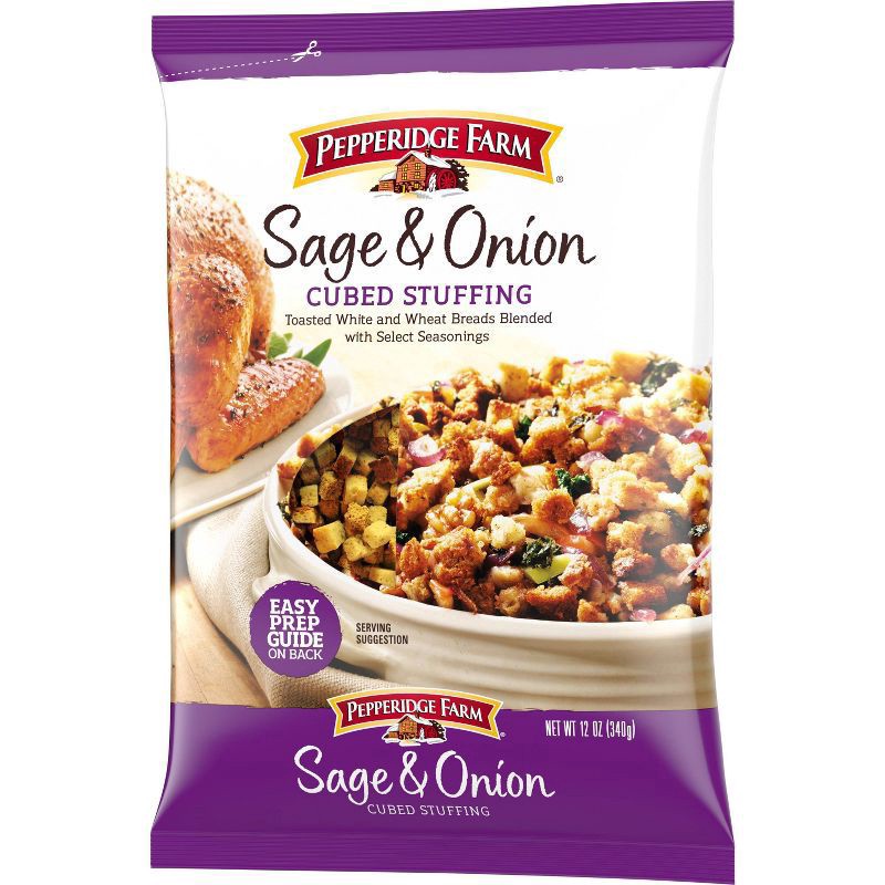 slide 6 of 7, Pepperidge Farm Cubed Sage Onion Stuffing, 12 oz