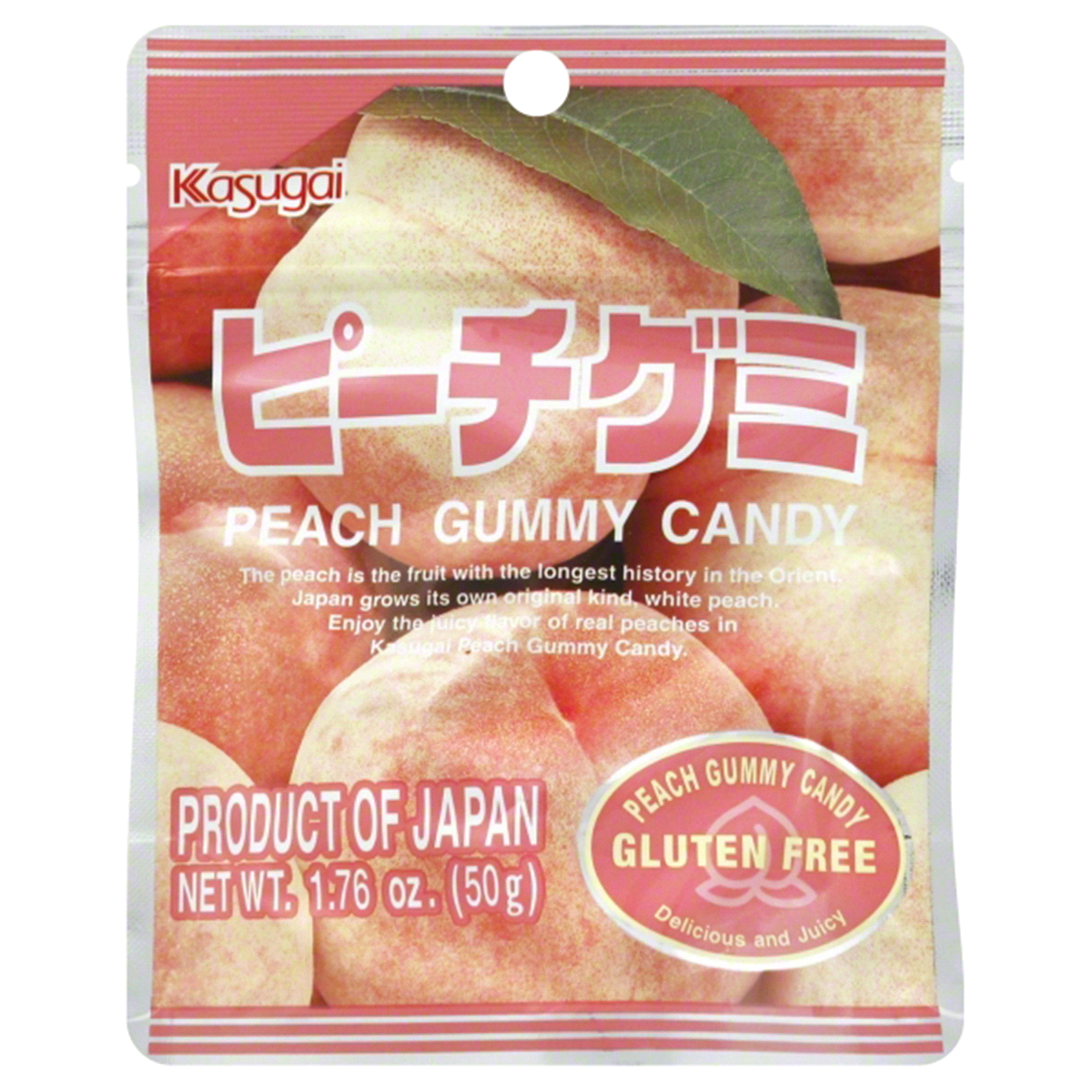 slide 1 of 2, Kasugai Peach Gummy Candy, 1.76 oz
